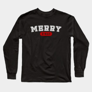 Merry Christmas Varsity College Long Sleeve T-Shirt